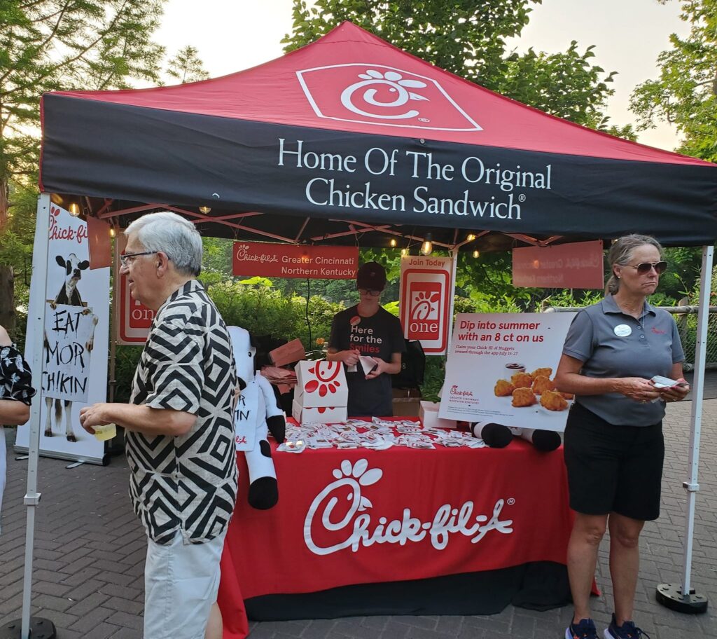 Chick-fil-A Booth at Cincinnati Zoo serving treats